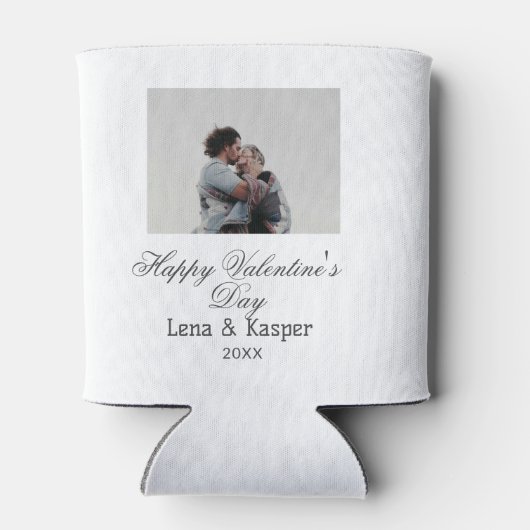 Happy Valentine's day couple photo modern simple t Blikjeskoeler (Achterkant)