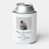 Happy Valentine's day couple photo modern simple t Blikjeskoeler (Blikje Achterkant)