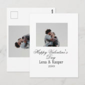 Happy Valentine's day couple photo modern simple t Briefkaart (Voorkant / Achterkant)