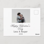 Happy Valentine's day couple photo modern simple t Briefkaart (Achterkant)