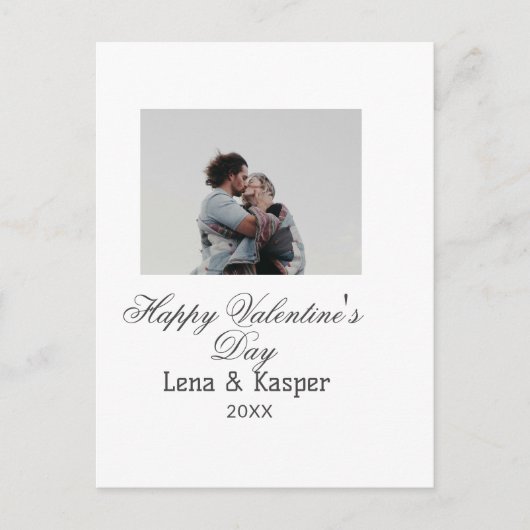 Happy Valentine's day couple photo modern simple t Briefkaart (Voorkant)