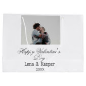 Happy Valentine's day couple photo modern simple t Groot Cadeauzakje (Achterkant)