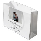 Happy Valentine's day couple photo modern simple t Groot Cadeauzakje (Achterkant Gekanteld)