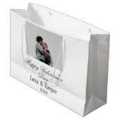 Happy Valentine's day couple photo modern simple t Groot Cadeauzakje (Voorkant Gekanteld)