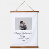 Happy Valentine's day couple photo modern simple t Hangend Wandkleed (Voorkant)