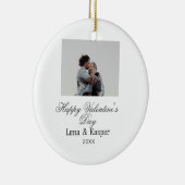 Happy Valentine's day couple photo modern simple t Keramisch Ornament (Rechts)