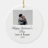 Happy Valentine's day couple photo modern simple t Keramisch Ornament (Achterkant)