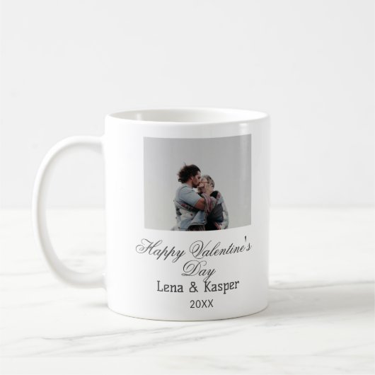 Happy Valentine's day couple photo modern simple t Koffiemok (Links)