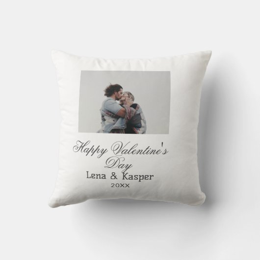 Happy Valentine's day couple photo modern simple t Kussen (Achterkant)