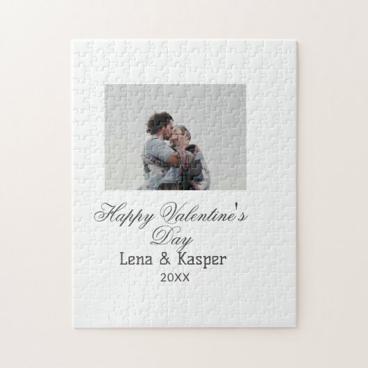 Happy Valentine's day couple photo modern simple t Legpuzzel (Verticaal)