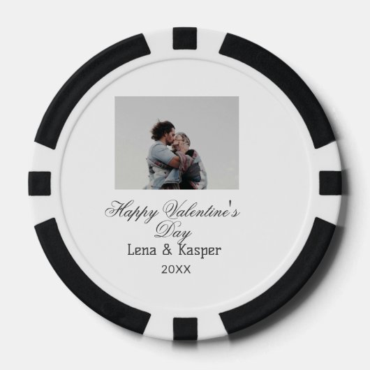Happy Valentine's day couple photo modern simple t Poker Chips (Voorkant)