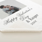 Happy Valentine's day couple photo modern simple t Sherpa Deken (3/4)