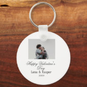 Happy Valentine's day couple photo modern simple t Sleutelhanger (Voorkant)