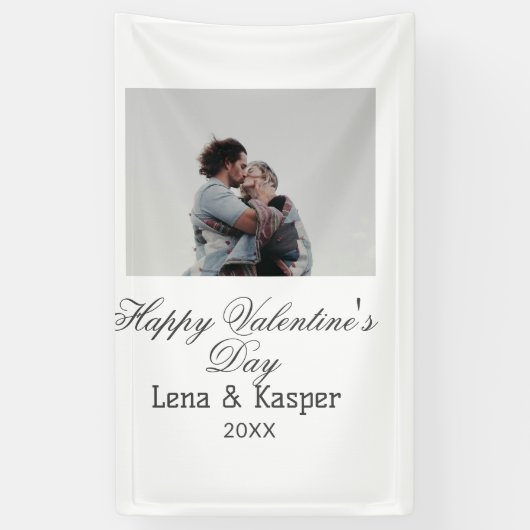 Happy Valentine's day couple photo modern simple t Spandoek (Verticaal)