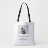 Happy Valentine's day couple photo modern simple t Tote Bag (Voorkant)