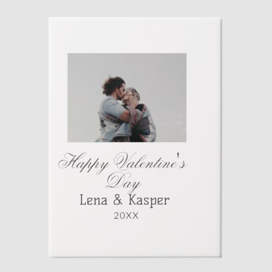 Happy Valentine's day couple photo modern simple t Vellum Uitnodigingen (Voorkant)