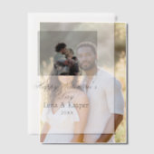 Happy Valentine's day couple photo modern simple t Vellum Uitnodigingen (Offset (Koppel))