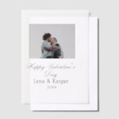 Happy Valentine's day couple photo modern simple t Vellum Uitnodigingen (Offset)