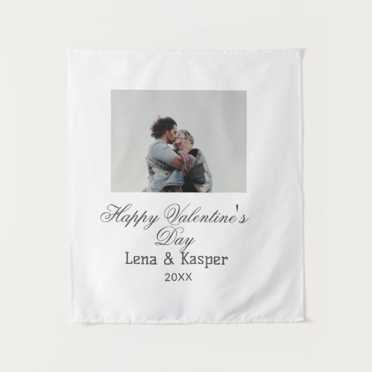 Happy Valentine's day couple photo modern simple t Wandkleed (Voorkant)