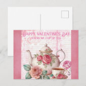 Happy Valentines Day Cup in Tea Briefkaart (Voorkant / Achterkant)