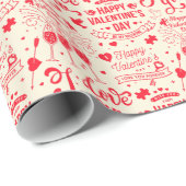 Happy Valentines Day Cupid Heart Arrows Love Gift Cadeaupapier (Rol Hoek)