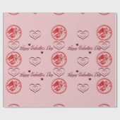 Happy Valentines Day Cupid Wrapping Paper Cadeaupapier (Vlak)