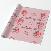 Happy Valentines Day Cupid Wrapping Paper Cadeaupapier (Uitgerold)