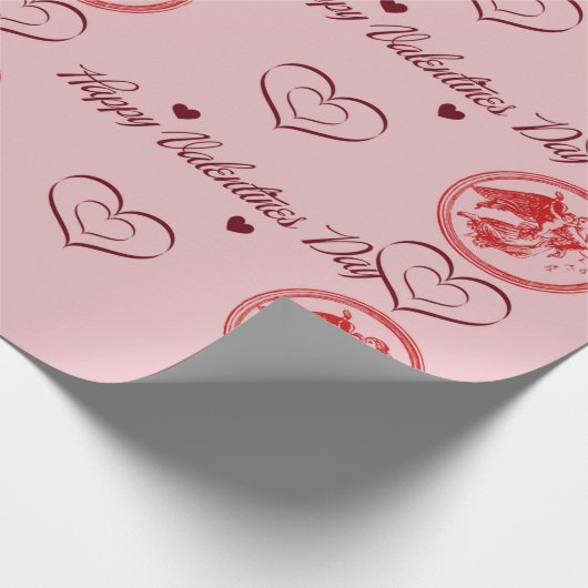 Happy Valentines Day Cupid Wrapping Paper Cadeaupapier (Hoek)