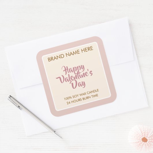 Happy Valentine's Day Custom Candle Labels (Envelop)