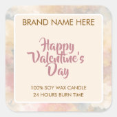 Happy Valentine's Day Custom Candle Labels  (Voorkant)