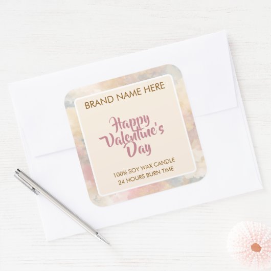 Happy Valentine's Day Custom Candle Labels  (Envelop)