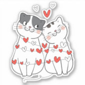 Happy Valentine's Day Custom Cut Vinyl Sticker (Voorkant)