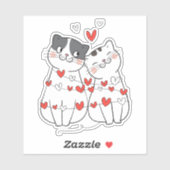 Happy Valentine's Day Custom Cut Vinyl Sticker (Vel)