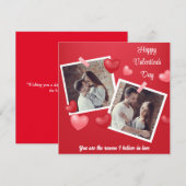 Happy Valentine's Day Custom Foto en Tekst Aankondiging (Voorkant / Achterkant)