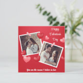 Happy Valentine's Day Custom Foto en Tekst Bedankkaart (Staand voorkant)