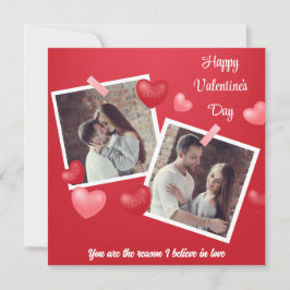 Happy Valentine's Day Custom Foto en Tekst Bedankkaart