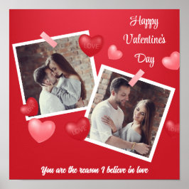 Happy Valentine's Day Custom Foto en Tekst Poster