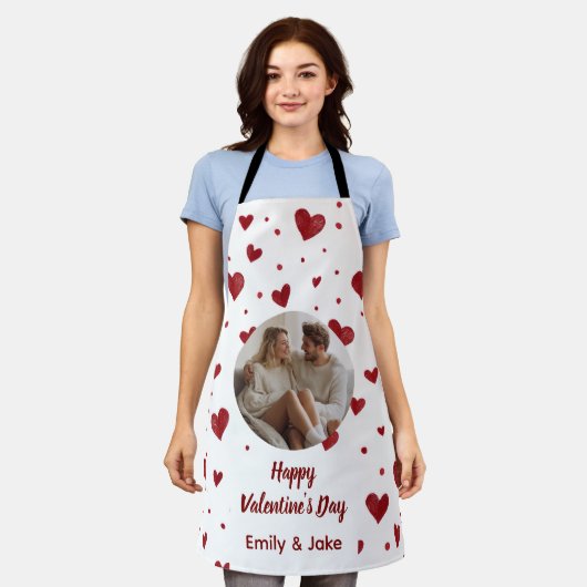 Happy Valentine's Day Custom Photo Apron  Schort (Gedragen)