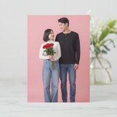 Happy Valentines Day Custom Photo Collage Holiday Feestdagenkaart (Staand voorkant)