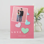 Happy Valentines Day Custom Photo Collage Love Feestdagenkaart (Staand voorkant)