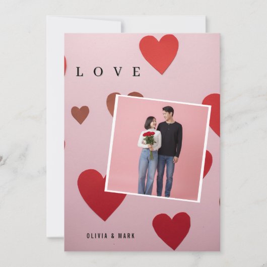 Happy Valentines Day Custom Photo Collage Love   Feestdagenkaart (Voorkant)