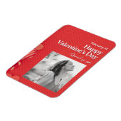 Happy valentine's day Custom Photo Red Hearts Magneet (Linkerzijde)