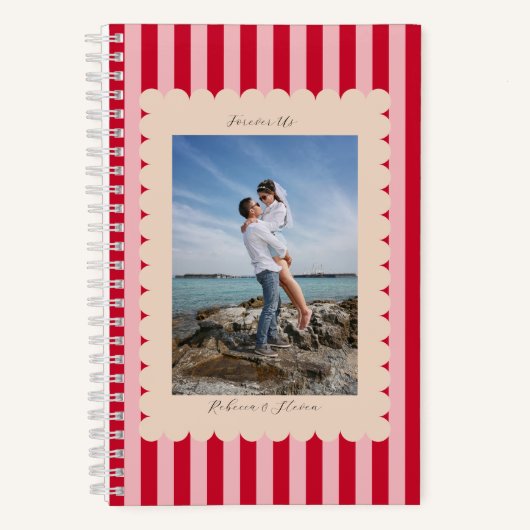 Happy Valentine's Day Custom Photograph Modern Notitieboek (Voorkant)