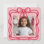 Happy Valentine's Day Custom Photograph Wavy Bow Notitiekaartje (Voorkant)