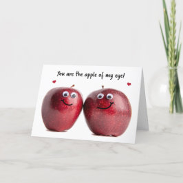 Happy Valentines Day Cute Apple Couple Humor Feestdagen Kaart