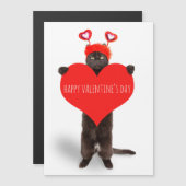 Happy Valentine's Day Cute Cat Holding Heart Humor (Voorkant / Achterkant)