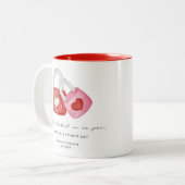 Happy Valentine's Day Cute Fun Locks Custom Mug Tweekleurige Koffiemok (Voorkant links)