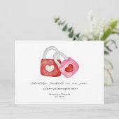 Happy Valentine's Day Cute Fun Locks Hearts Custom Feestdagenkaart (Staand voorkant)