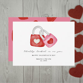 Happy Valentine's Day Cute Fun Locks Hearts Custom Feestdagenkaart