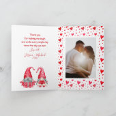 Happy Valentine's Day Cute Gnomen Photo Feestdagen Kaart (Binnen)
